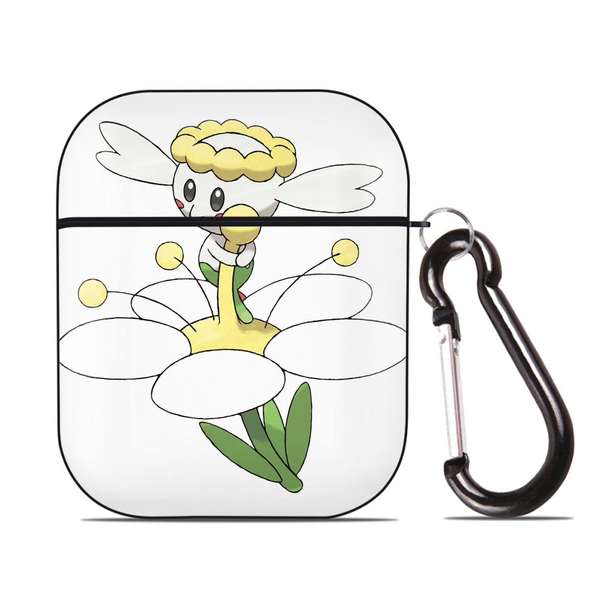 （画像用） ポケットモンスター Pokémon AirPods 第2世代保護ケース ハードシェル ブラック 耐衝撃・防指紋・カラビナ付き