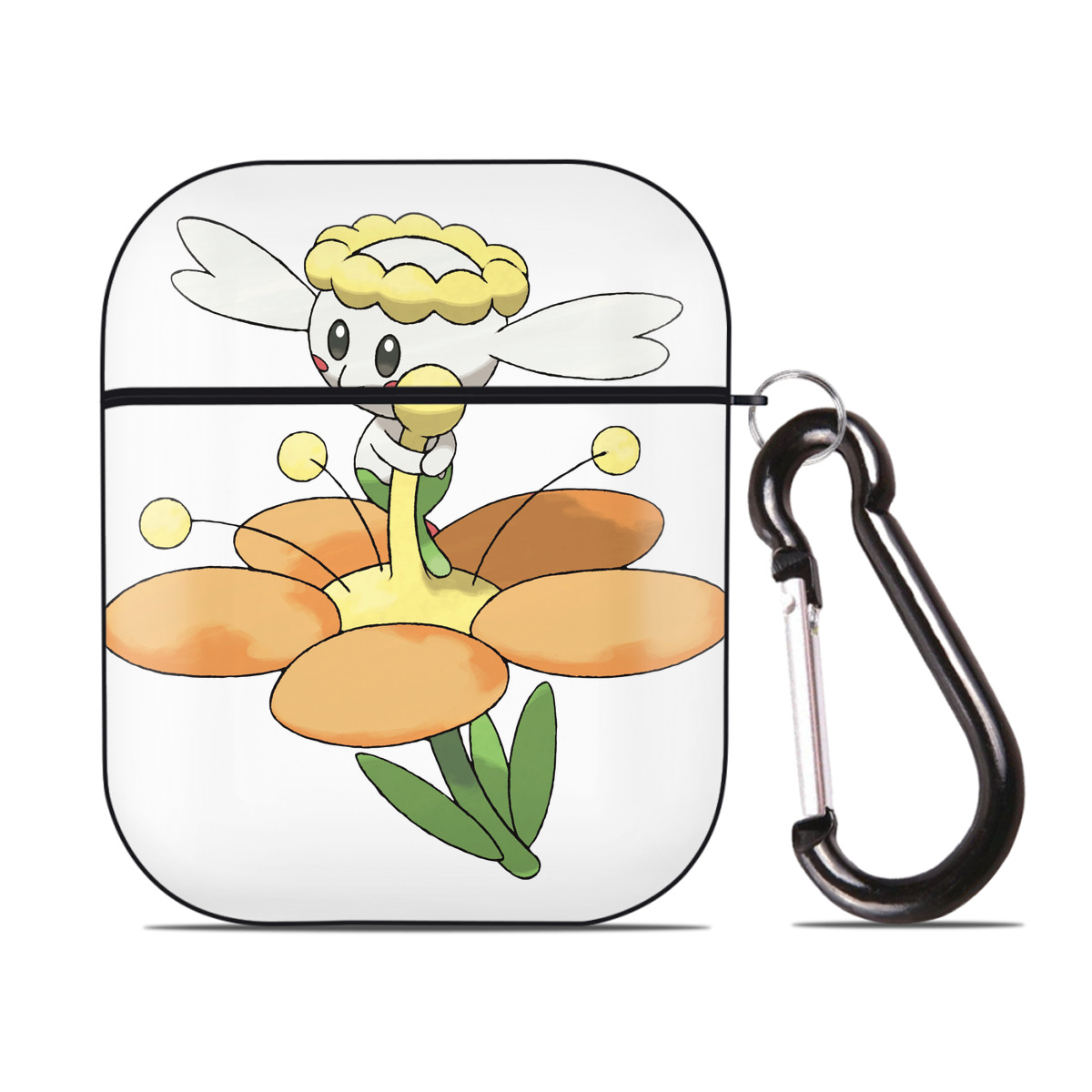 （画像用） ポケットモンスター Pokémon AirPods 第2世代保護ケース ハードシェル ブラック 耐衝撃・防指紋・カラビナ付き