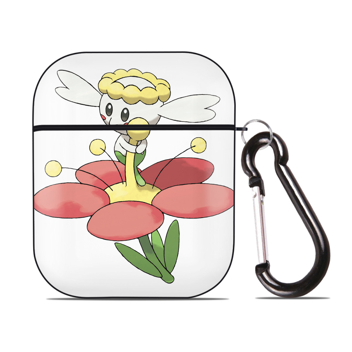 （画像用） ポケットモンスター Pokémon AirPods 第2世代保護ケース ハードシェル ブラック 耐衝撃・防指紋・カラビナ付き