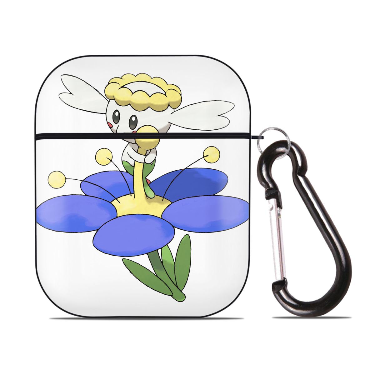 （画像用） ポケットモンスター Pokémon AirPods 第2世代保護ケース ハードシェル ブラック 耐衝撃・防指紋・カラビナ付き