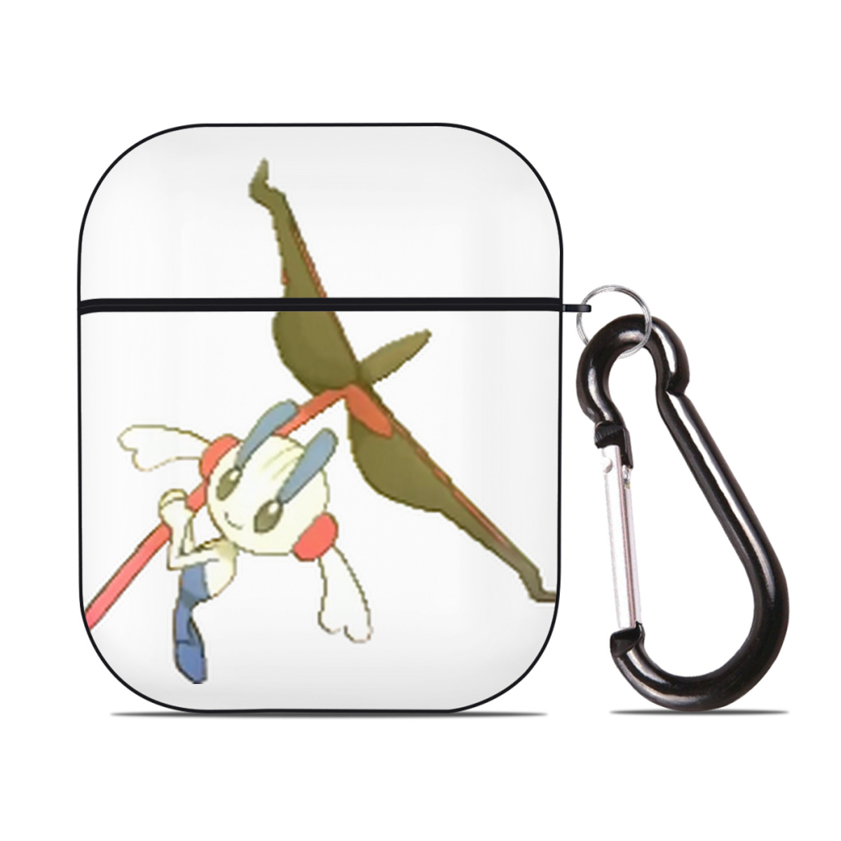 （画像用） ポケットモンスター Pokémon AirPods 第2世代保護ケース ハードシェル ブラック 耐衝撃・防指紋・カラビナ付き