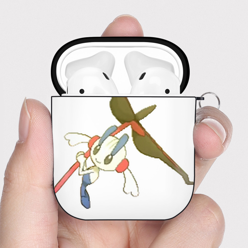 （画像用） ポケットモンスター Pokémon AirPods 第2世代保護ケース ハードシェル ブラック 耐衝撃・防指紋・カラビナ付き