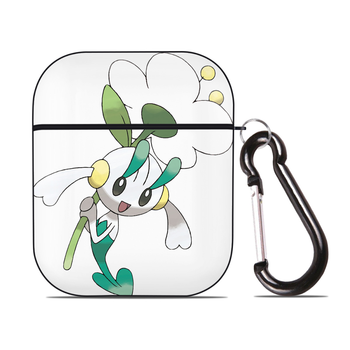 （画像用） ポケットモンスター Pokémon AirPods 第2世代保護ケース ハードシェル ブラック 耐衝撃・防指紋・カラビナ付き