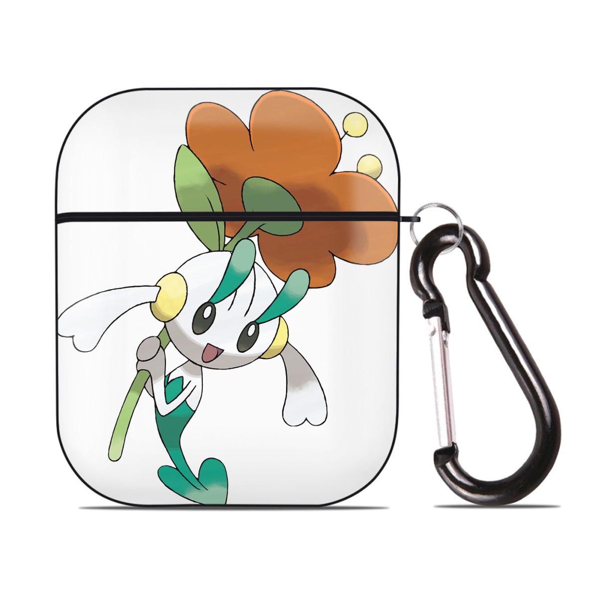 （画像用） ポケットモンスター Pokémon AirPods 第2世代保護ケース ハードシェル ブラック 耐衝撃・防指紋・カラビナ付き