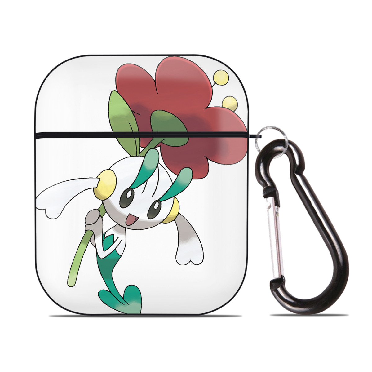 （画像用） ポケットモンスター Pokémon AirPods 第2世代保護ケース ハードシェル ブラック 耐衝撃・防指紋・カラビナ付き