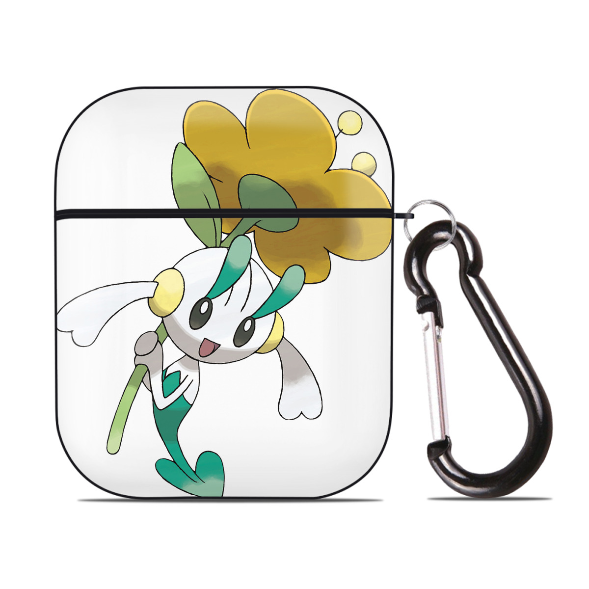 （画像用） ポケットモンスター Pokémon AirPods 第2世代保護ケース ハードシェル ブラック 耐衝撃・防指紋・カラビナ付き