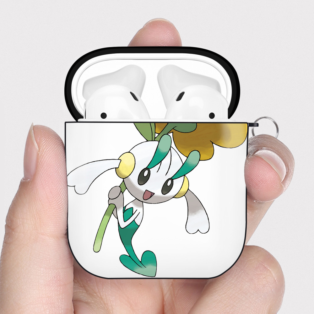 （画像用） ポケットモンスター Pokémon AirPods 第2世代保護ケース ハードシェル ブラック 耐衝撃・防指紋・カラビナ付き