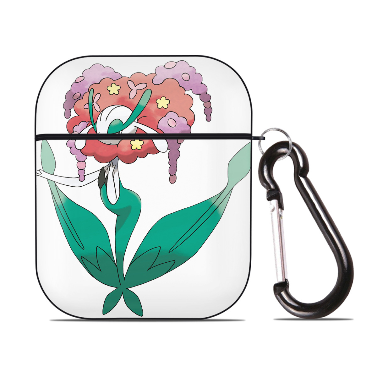 （画像用） ポケットモンスター Pokémon AirPods 第2世代保護ケース ハードシェル ブラック 耐衝撃・防指紋・カラビナ付き