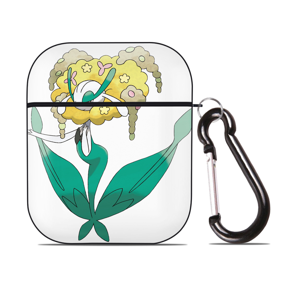 （画像用） ポケットモンスター Pokémon AirPods 第2世代保護ケース ハードシェル ブラック 耐衝撃・防指紋・カラビナ付き