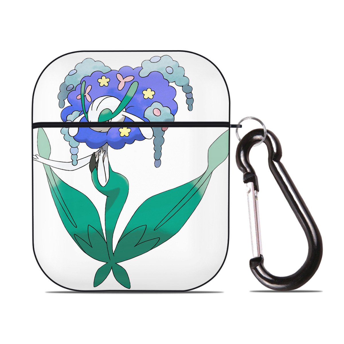 （画像用） ポケットモンスター Pokémon AirPods 第2世代保護ケース ハードシェル ブラック 耐衝撃・防指紋・カラビナ付き