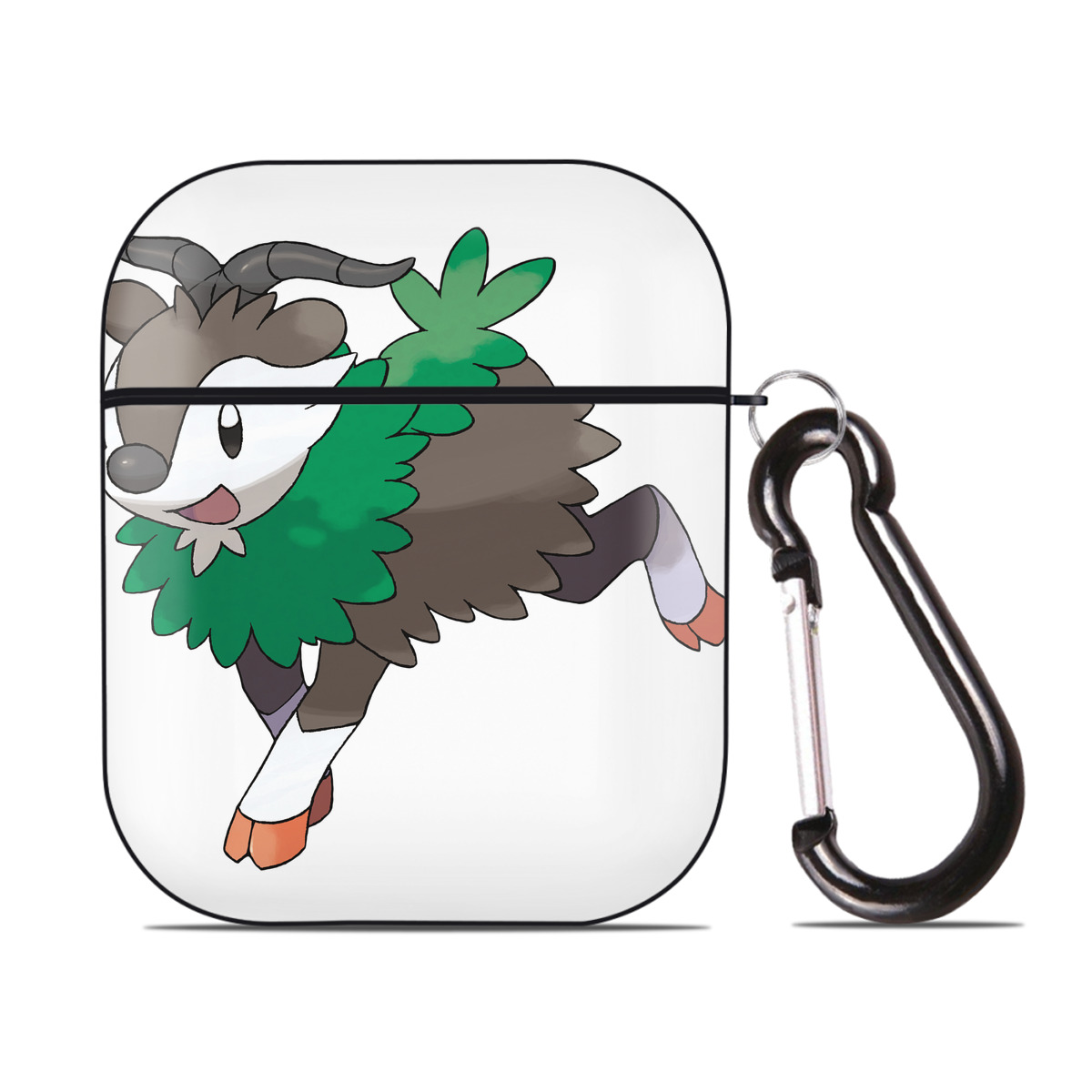 （画像用） ポケットモンスター Pokémon AirPods 第2世代保護ケース ハードシェル ブラック 耐衝撃・防指紋・カラビナ付き