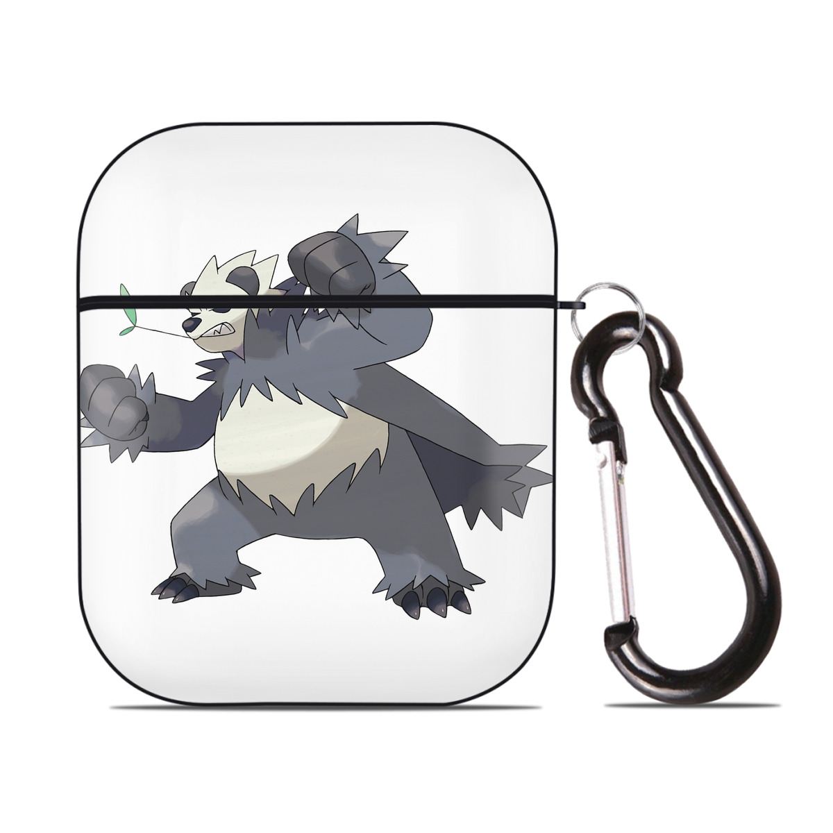 （画像用） ポケットモンスター Pokémon AirPods 第2世代保護ケース ハードシェル ブラック 耐衝撃・防指紋・カラビナ付き