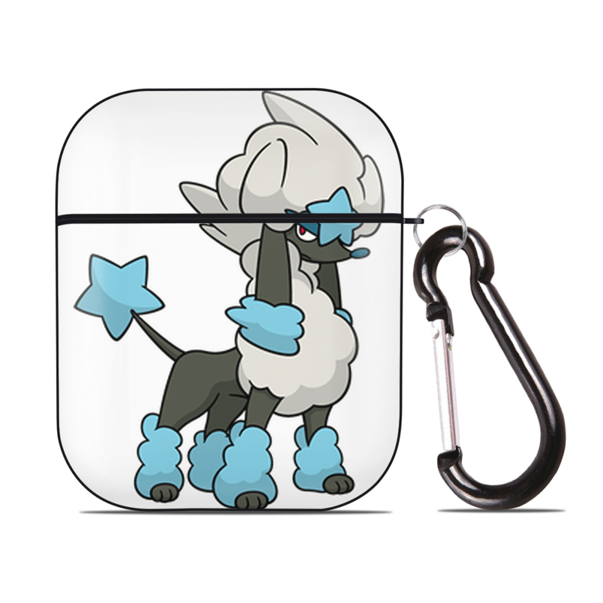 （画像用） ポケットモンスター Pokémon AirPods 第2世代保護ケース ハードシェル ブラック 耐衝撃・防指紋・カラビナ付き