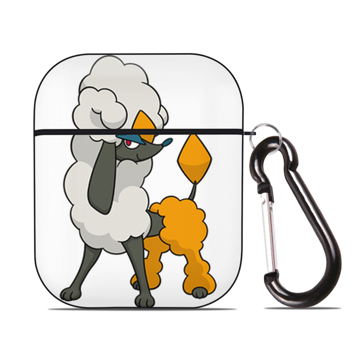 （画像用） ポケットモンスター Pokémon AirPods 第2世代保護ケース ハードシェル ブラック 耐衝撃・防指紋・カラビナ付き