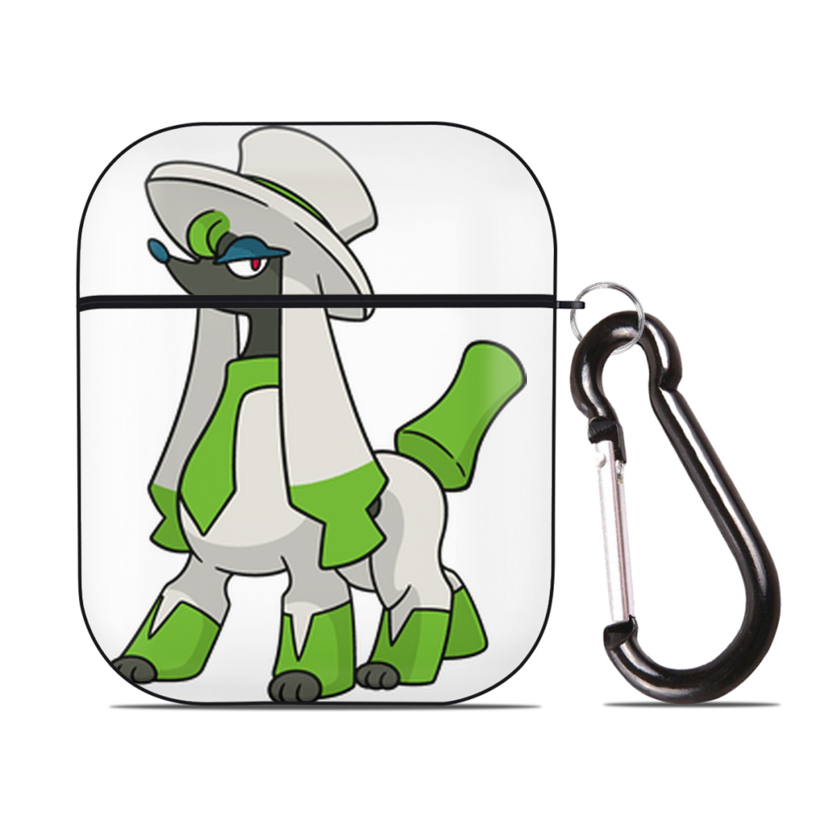 （画像用） ポケットモンスター Pokémon AirPods 第2世代保護ケース ハードシェル ブラック 耐衝撃・防指紋・カラビナ付き