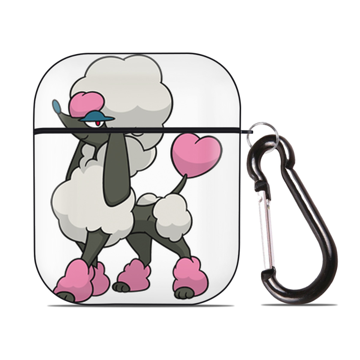 （画像用） ポケットモンスター Pokémon AirPods 第2世代保護ケース ハードシェル ブラック 耐衝撃・防指紋・カラビナ付き