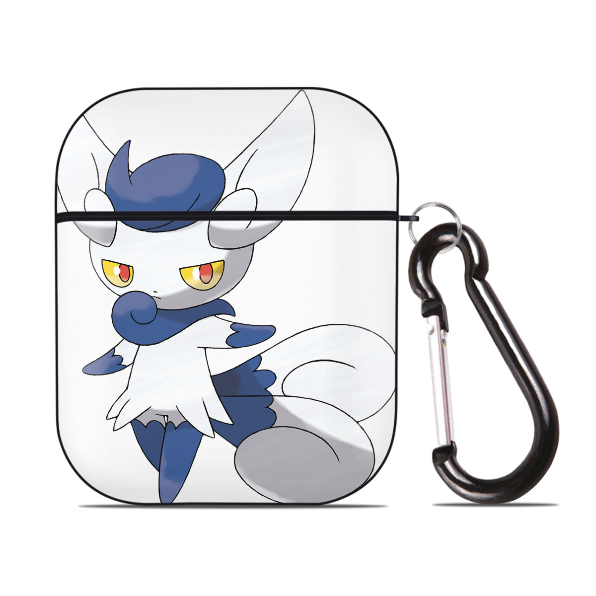 （画像用） ポケットモンスター Pokémon AirPods 第2世代保護ケース ハードシェル ブラック 耐衝撃・防指紋・カラビナ付き