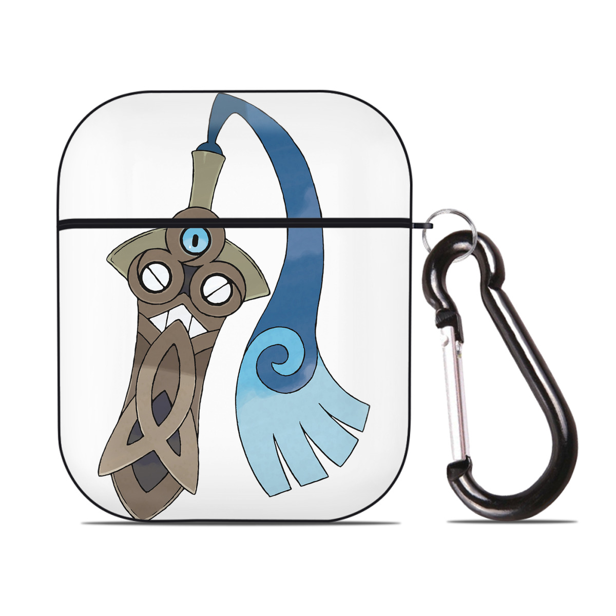 （画像用） ポケットモンスター Pokémon AirPods 第2世代保護ケース ハードシェル ブラック 耐衝撃・防指紋・カラビナ付き