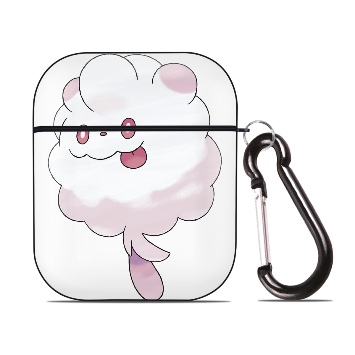 （画像用） ポケットモンスター Pokémon AirPods 第2世代保護ケース ハードシェル ブラック 耐衝撃・防指紋・カラビナ付き