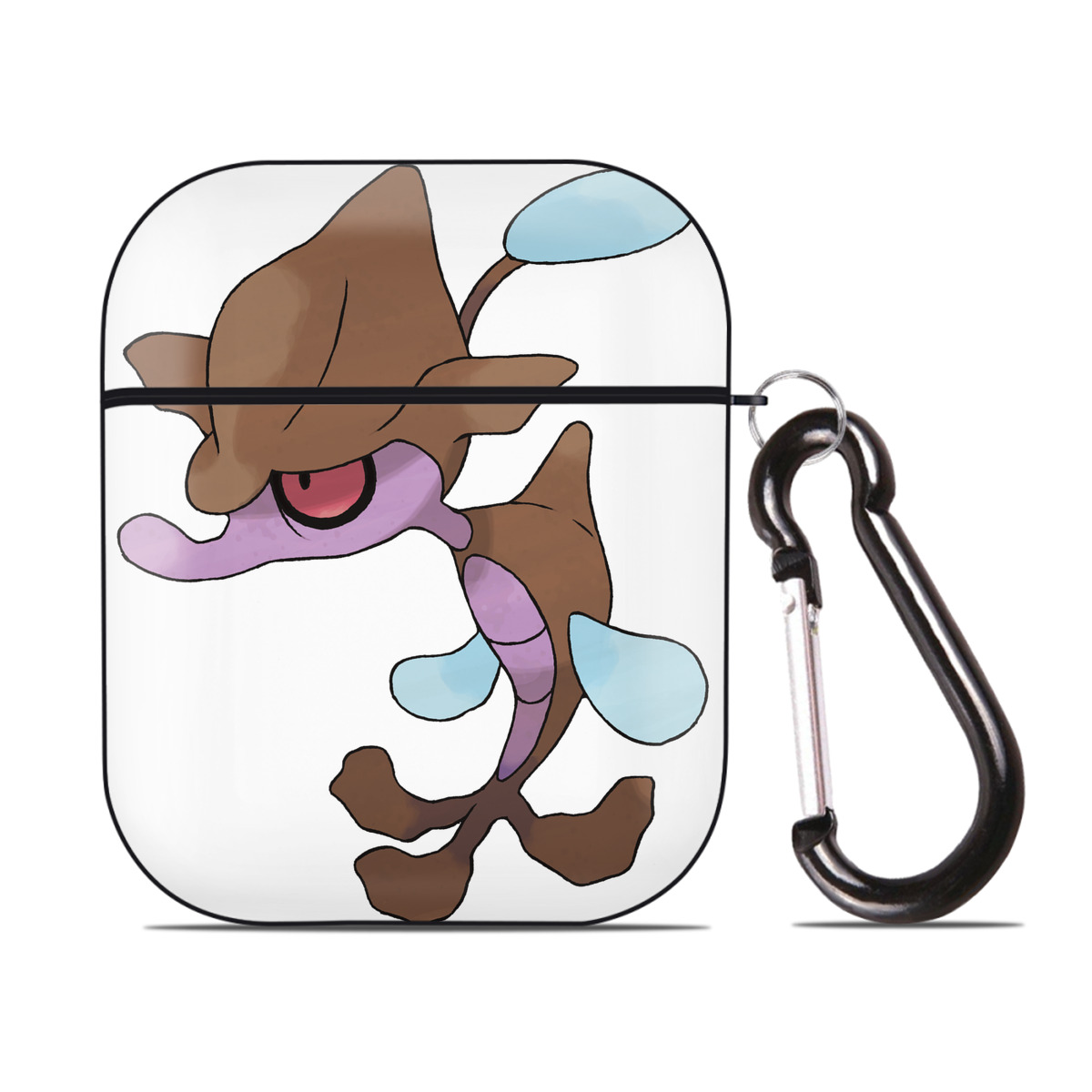 （画像用） ポケットモンスター Pokémon AirPods 第2世代保護ケース ハードシェル ブラック 耐衝撃・防指紋・カラビナ付き