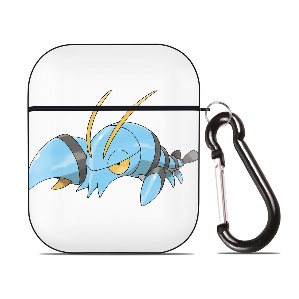 （画像用） ポケットモンスター Pokémon AirPods 第2世代保護ケース ハードシェル ブラック 耐衝撃・防指紋・カラビナ付き