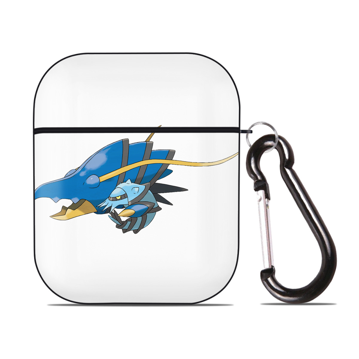 （画像用） ポケットモンスター Pokémon AirPods 第2世代保護ケース ハードシェル ブラック 耐衝撃・防指紋・カラビナ付き