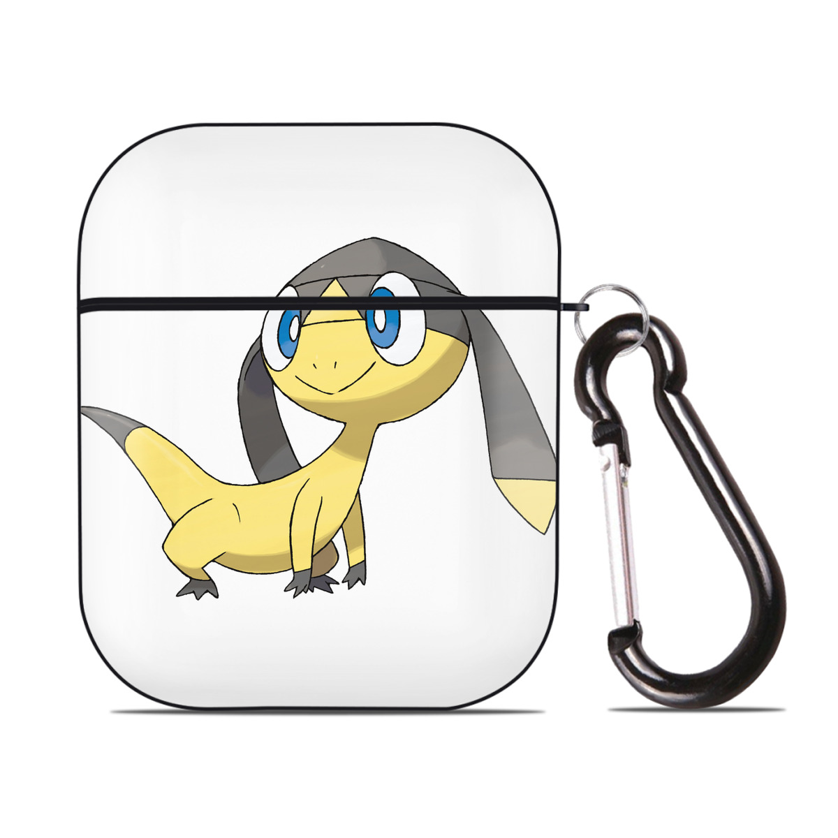 （画像用） ポケットモンスター Pokémon AirPods 第2世代保護ケース ハードシェル ブラック 耐衝撃・防指紋・カラビナ付き