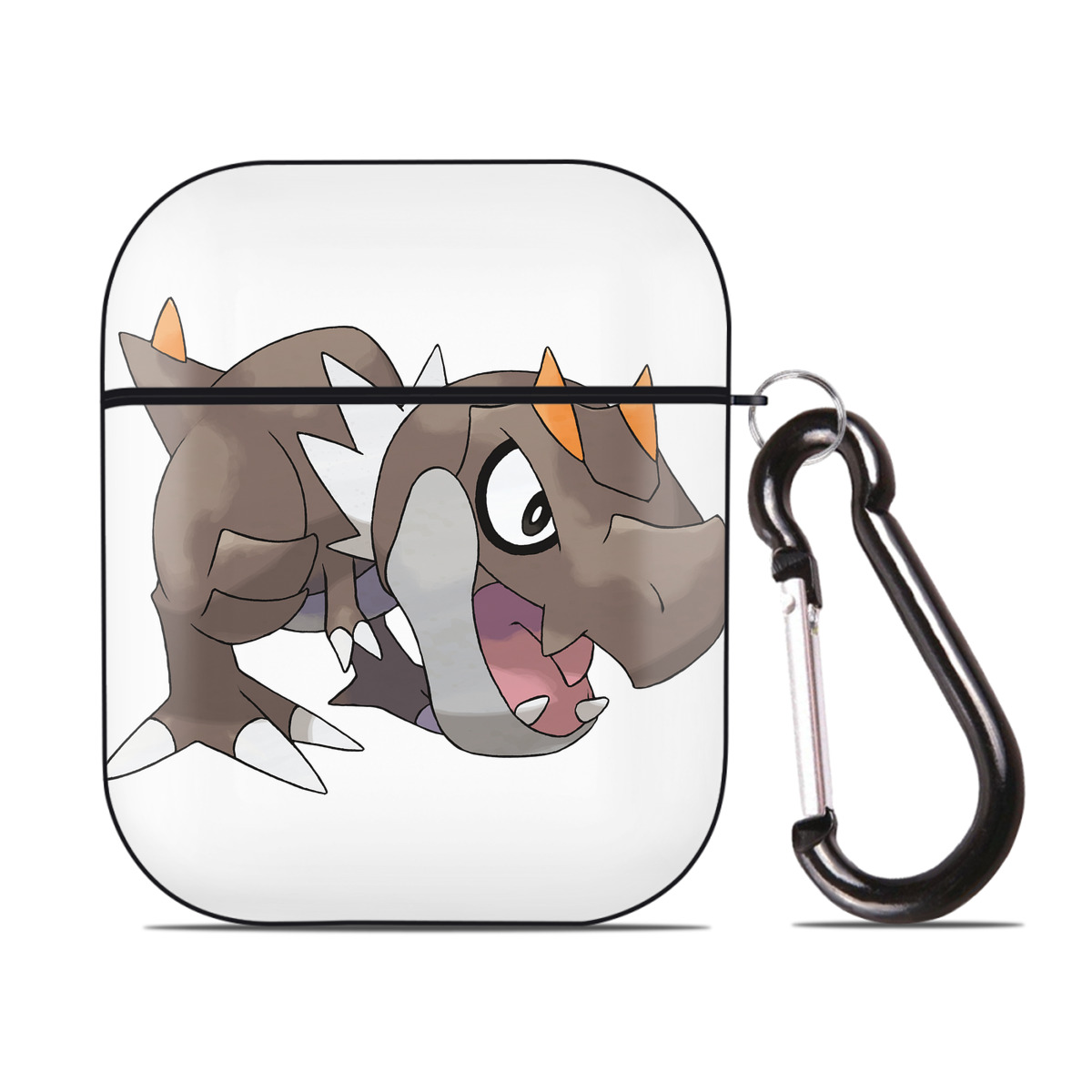 （画像用） ポケットモンスター Pokémon AirPods 第2世代保護ケース ハードシェル ブラック 耐衝撃・防指紋・カラビナ付き