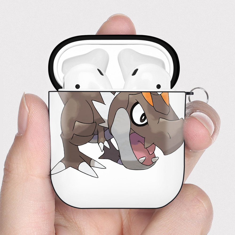 （画像用） ポケットモンスター Pokémon AirPods 第2世代保護ケース ハードシェル ブラック 耐衝撃・防指紋・カラビナ付き