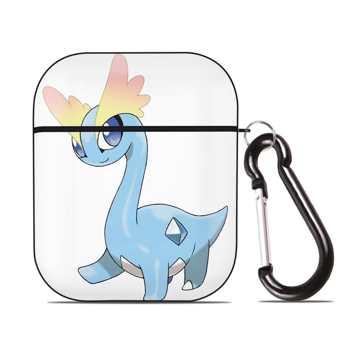 （画像用） ポケットモンスター Pokémon AirPods 第2世代保護ケース ハードシェル ブラック 耐衝撃・防指紋・カラビナ付き