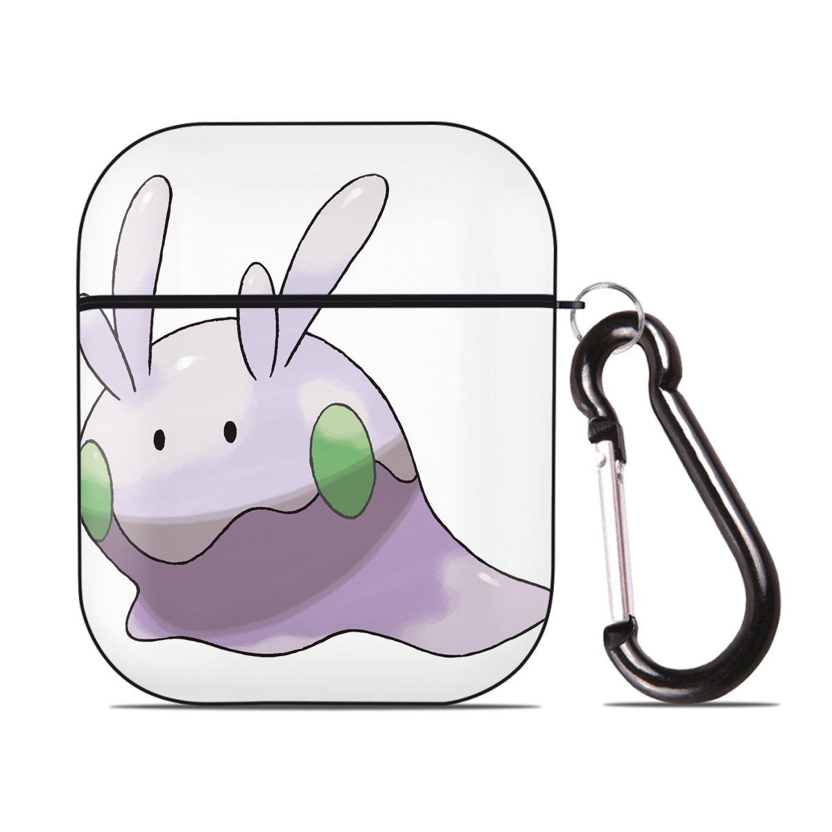 （画像用） ポケットモンスター Pokémon AirPods 第2世代保護ケース ハードシェル ブラック 耐衝撃・防指紋・カラビナ付き