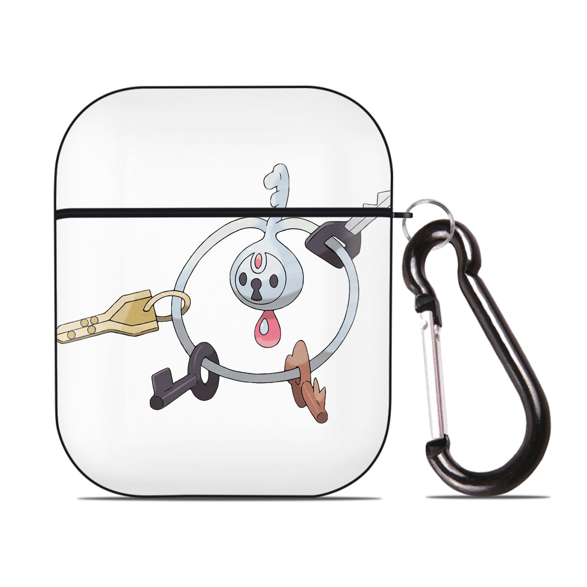 （画像用） ポケットモンスター Pokémon AirPods 第2世代保護ケース ハードシェル ブラック 耐衝撃・防指紋・カラビナ付き
