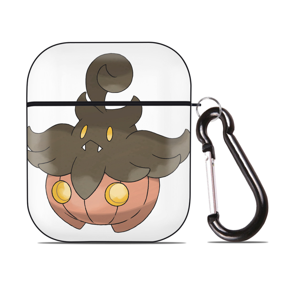 （画像用） ポケットモンスター Pokémon AirPods 第2世代保護ケース ハードシェル ブラック 耐衝撃・防指紋・カラビナ付き