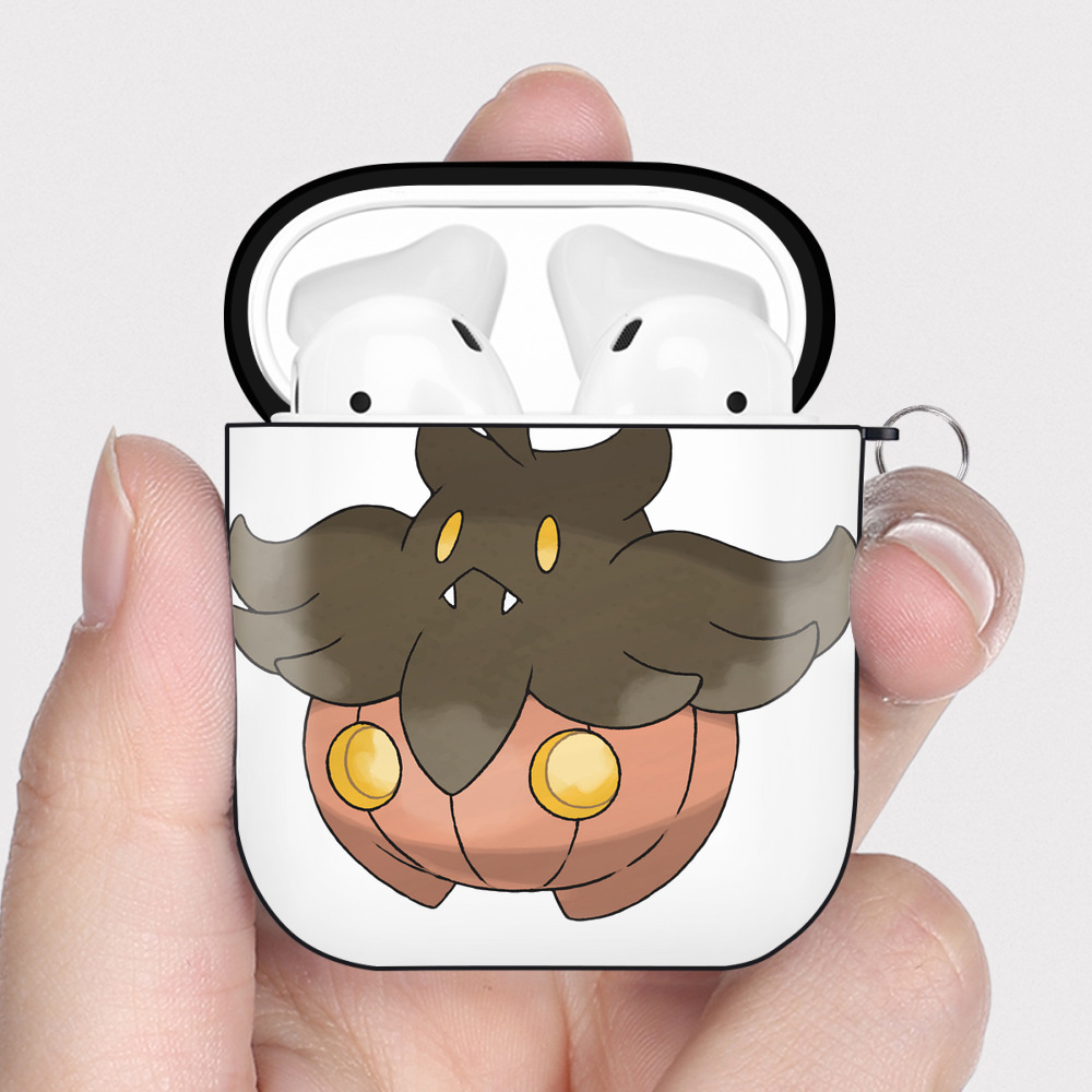 （画像用） ポケットモンスター Pokémon AirPods 第2世代保護ケース ハードシェル ブラック 耐衝撃・防指紋・カラビナ付き