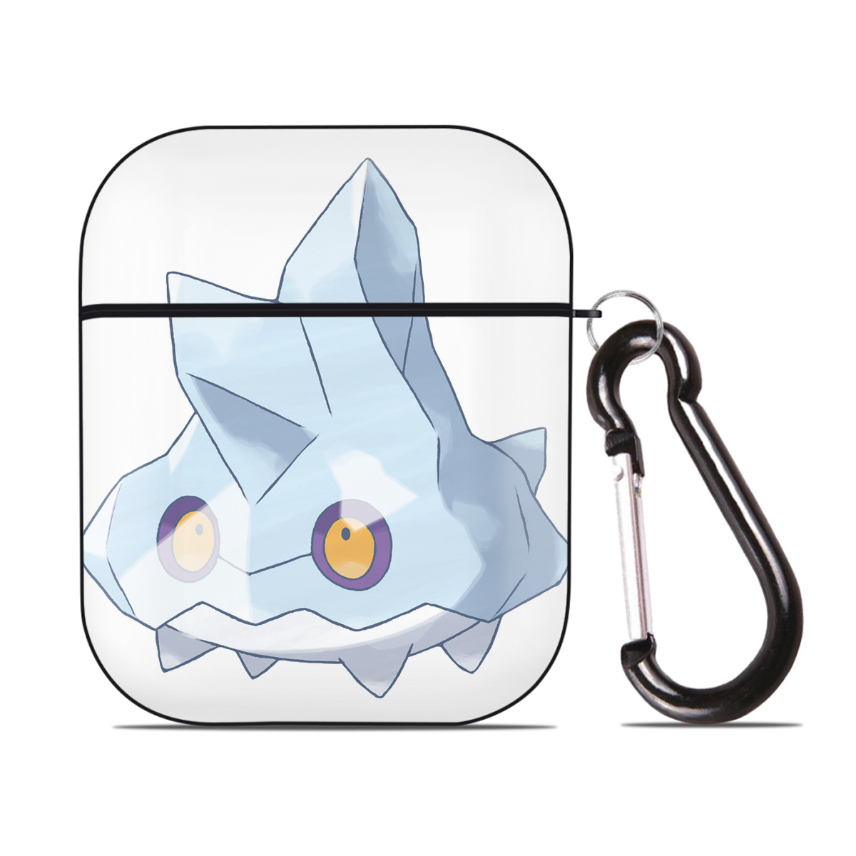 （画像用） ポケットモンスター Pokémon AirPods 第2世代保護ケース ハードシェル ブラック 耐衝撃・防指紋・カラビナ付き