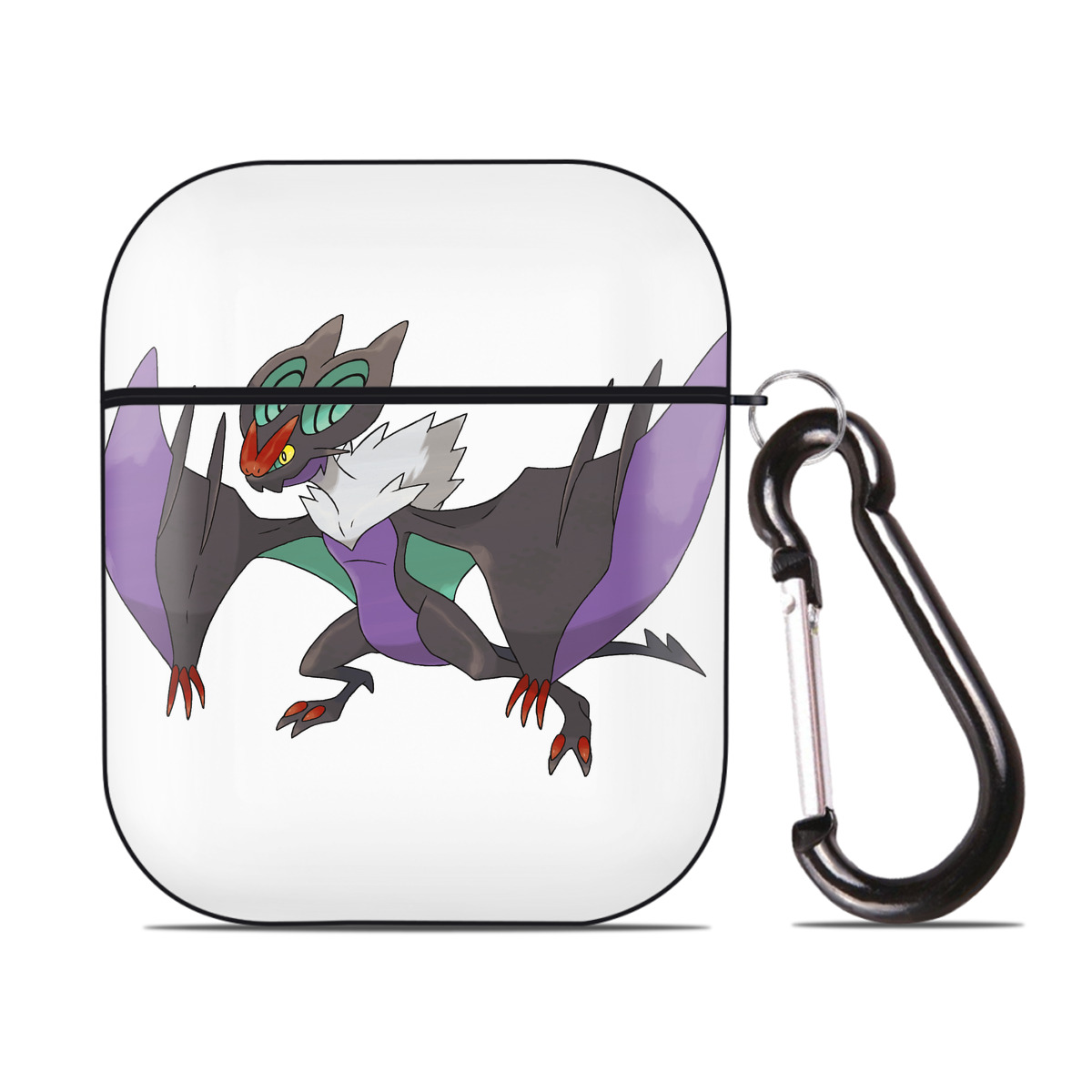 （画像用） ポケットモンスター Pokémon AirPods 第2世代保護ケース ハードシェル ブラック 耐衝撃・防指紋・カラビナ付き