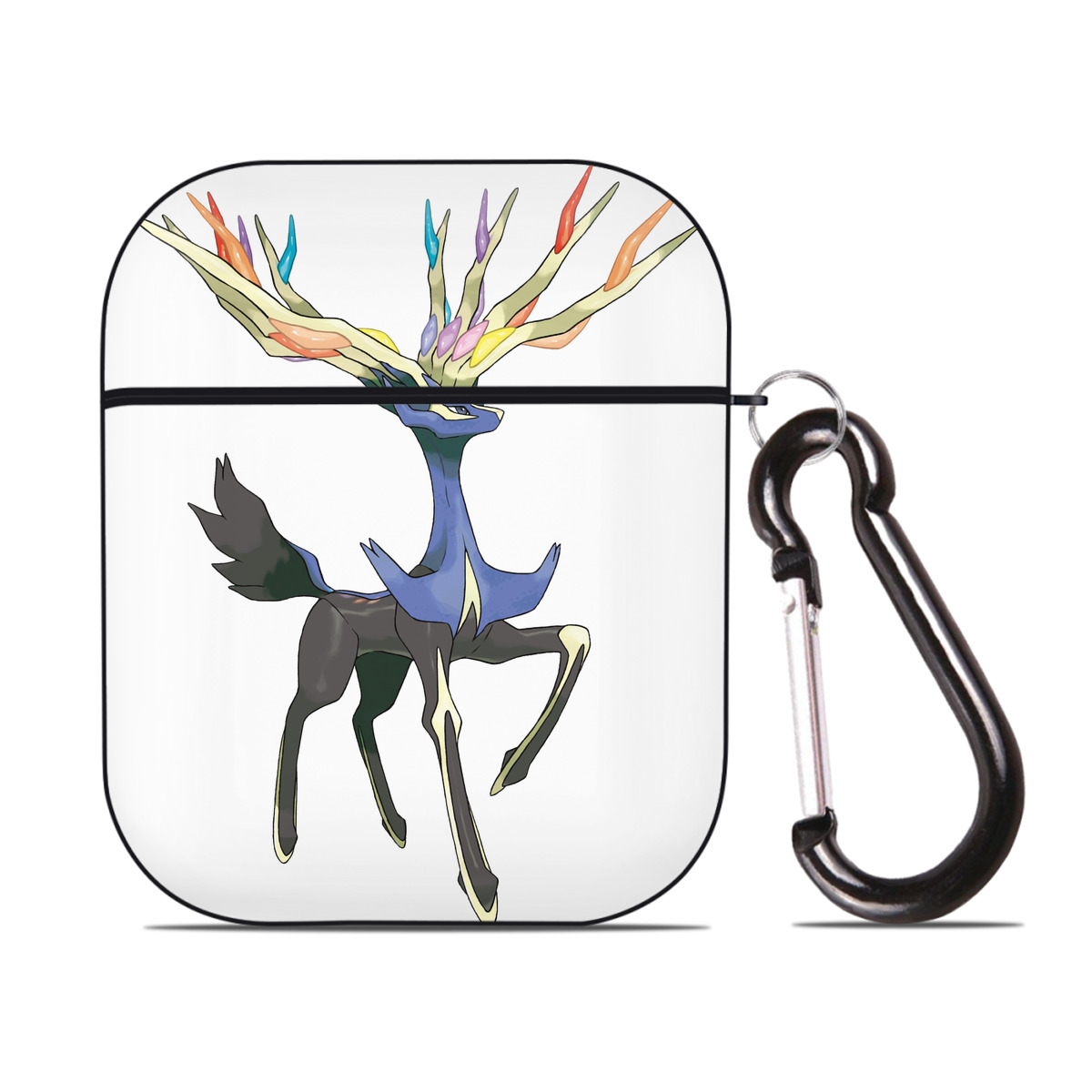 （画像用） ポケットモンスター Pokémon AirPods 第2世代保護ケース ハードシェル ブラック 耐衝撃・防指紋・カラビナ付き