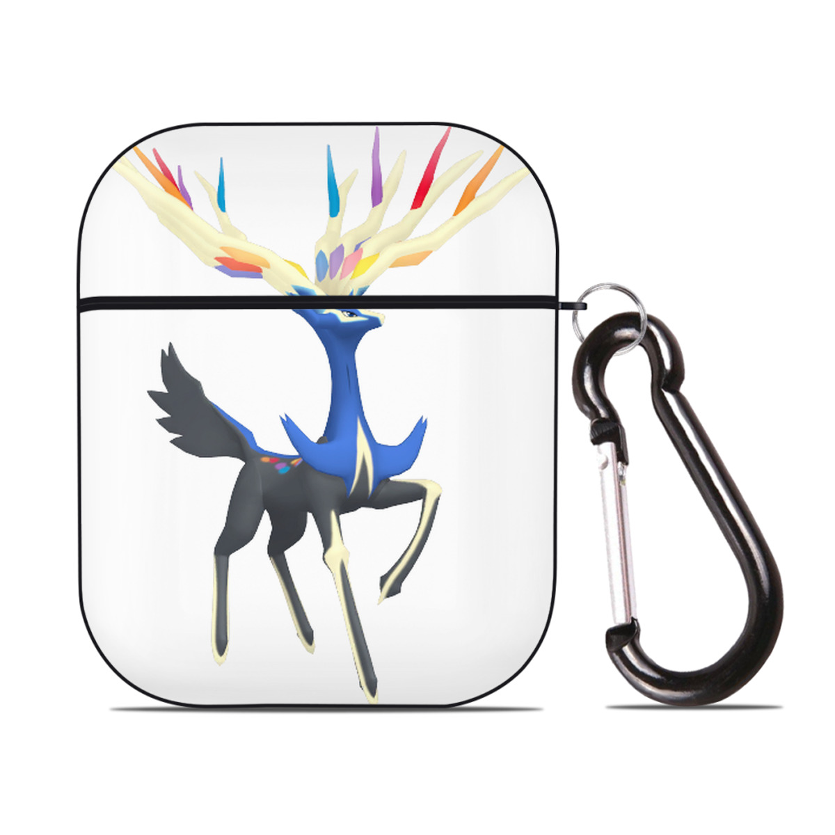 （画像用） ポケットモンスター Pokémon AirPods 第2世代保護ケース ハードシェル ブラック 耐衝撃・防指紋・カラビナ付き
