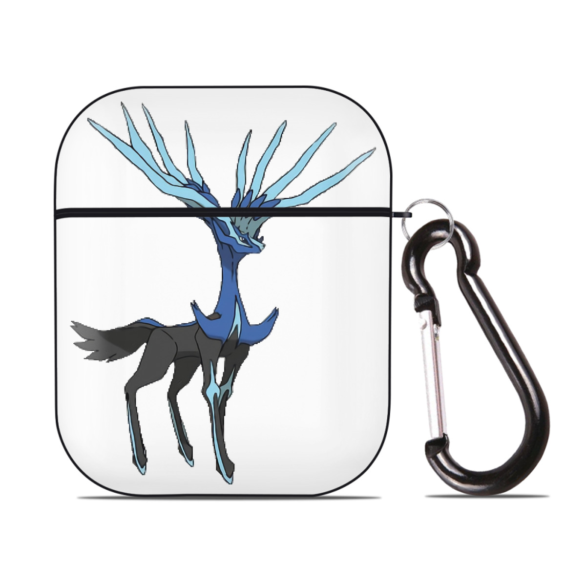 （画像用） ポケットモンスター Pokémon AirPods 第2世代保護ケース ハードシェル ブラック 耐衝撃・防指紋・カラビナ付き