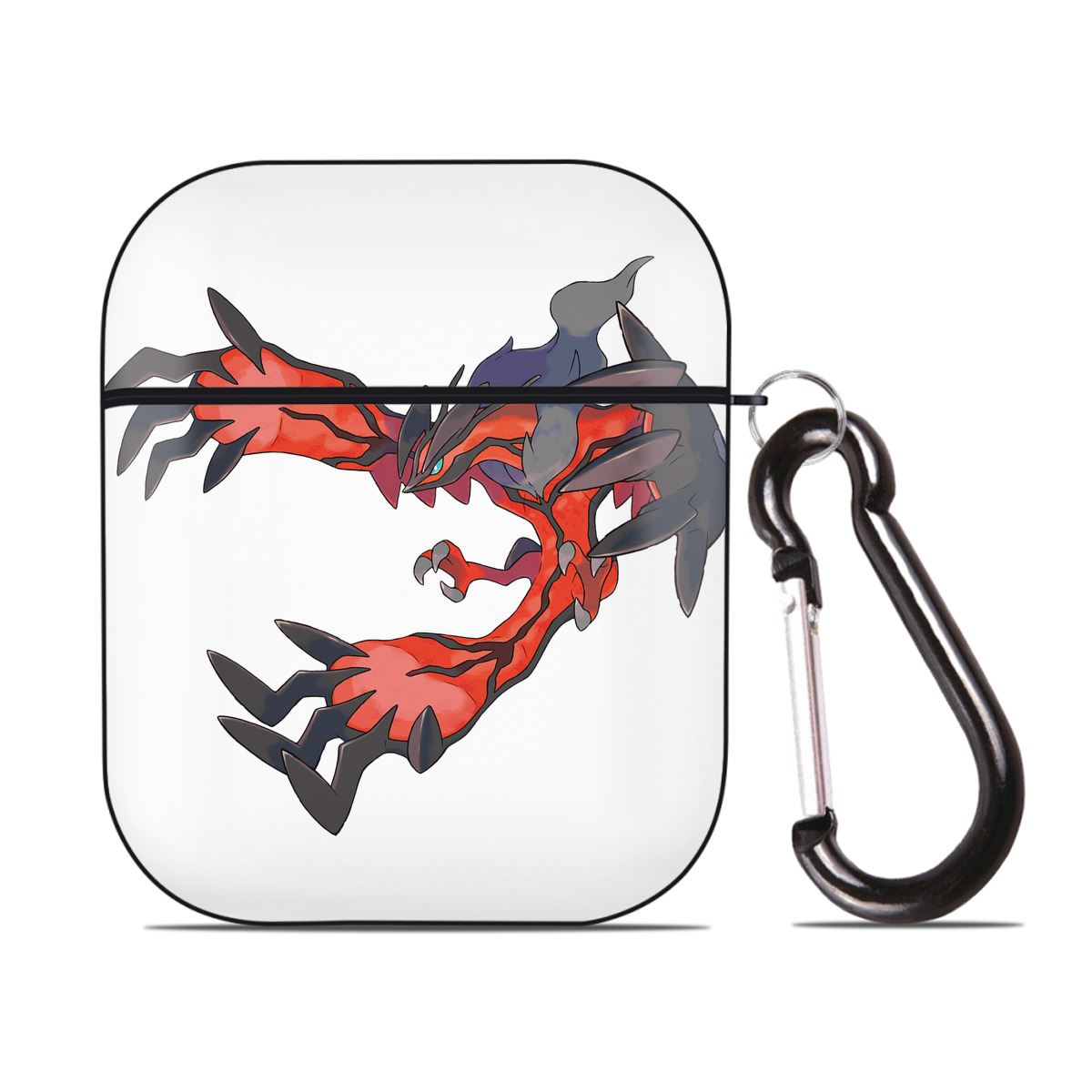 （画像用） ポケットモンスター Pokémon AirPods 第2世代保護ケース ハードシェル ブラック 耐衝撃・防指紋・カラビナ付き