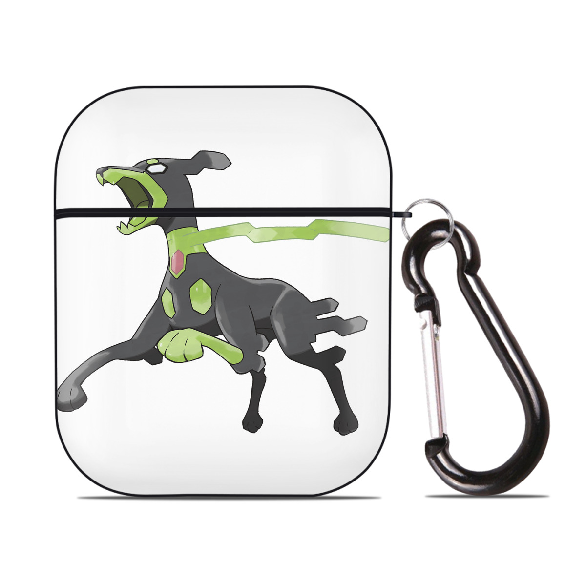 （画像用） ポケットモンスター Pokémon AirPods 第2世代保護ケース ハードシェル ブラック 耐衝撃・防指紋・カラビナ付き