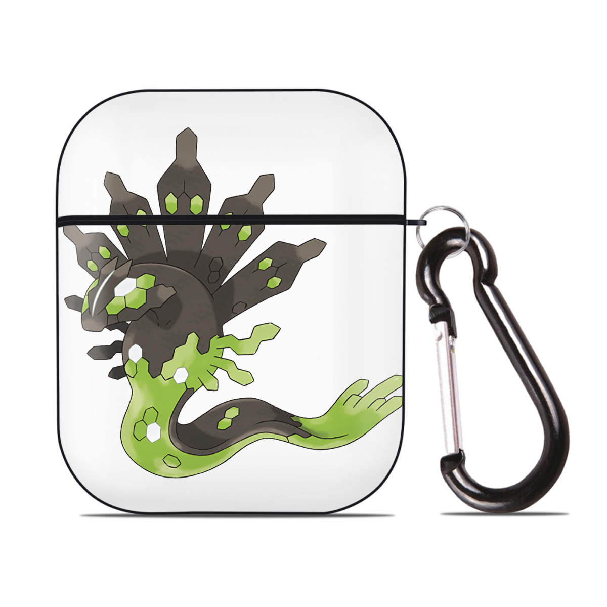 （画像用） ポケットモンスター Pokémon AirPods 第2世代保護ケース ハードシェル ブラック 耐衝撃・防指紋・カラビナ付き