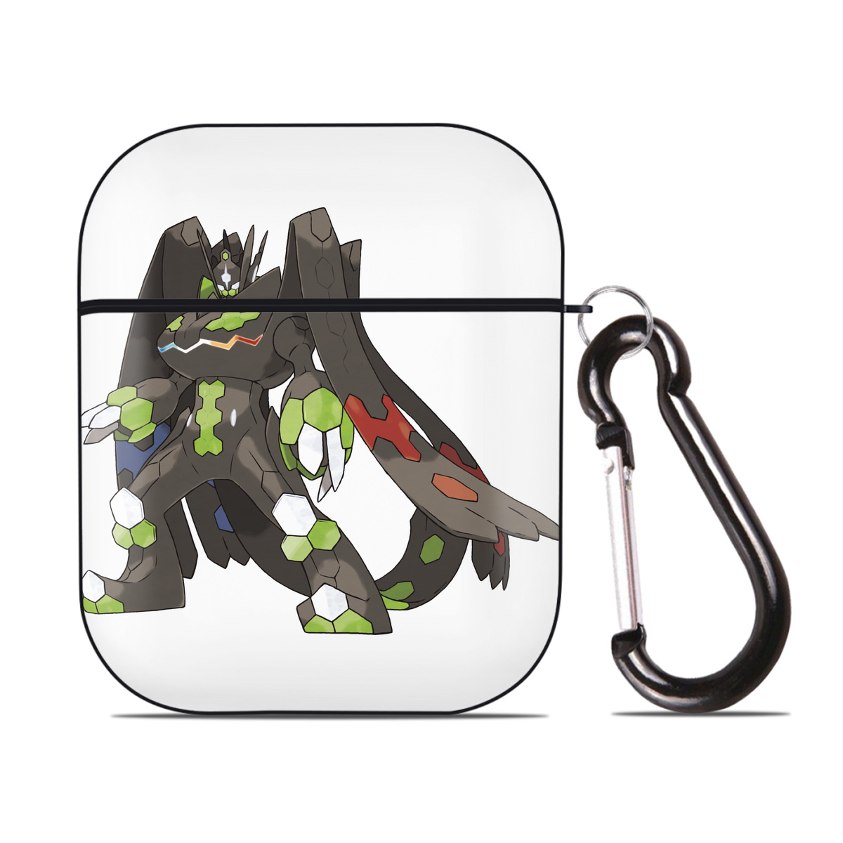 （画像用） ポケットモンスター Pokémon AirPods 第2世代保護ケース ハードシェル ブラック 耐衝撃・防指紋・カラビナ付き