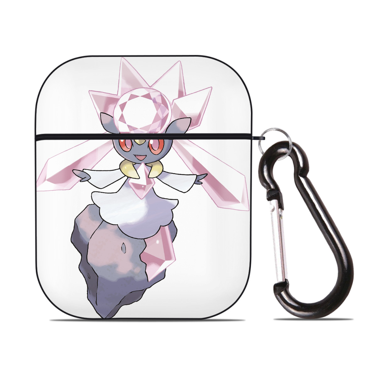 （画像用） ポケットモンスター Pokémon AirPods 第2世代保護ケース ハードシェル ブラック 耐衝撃・防指紋・カラビナ付き