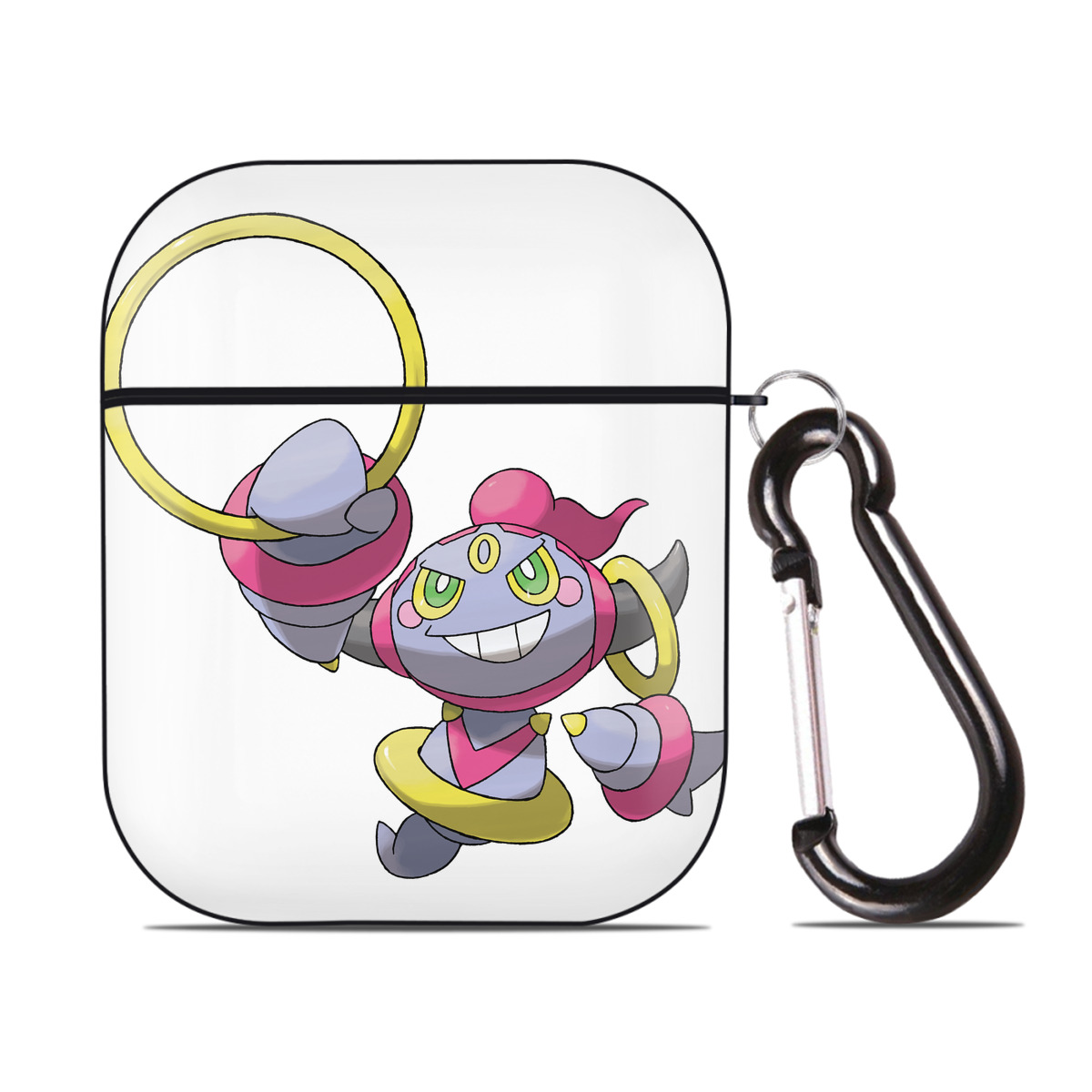 （画像用） ポケットモンスター Pokémon AirPods 第2世代保護ケース ハードシェル ブラック 耐衝撃・防指紋・カラビナ付き
