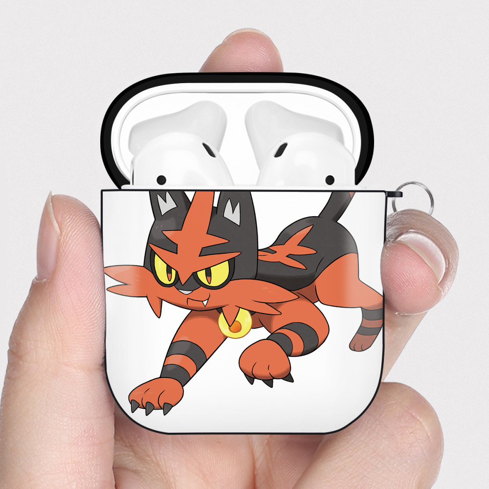 （画像用） ポケットモンスター Pokémon AirPods 第2世代保護ケース ハードシェル ブラック 耐衝撃・防指紋・カラビナ付き