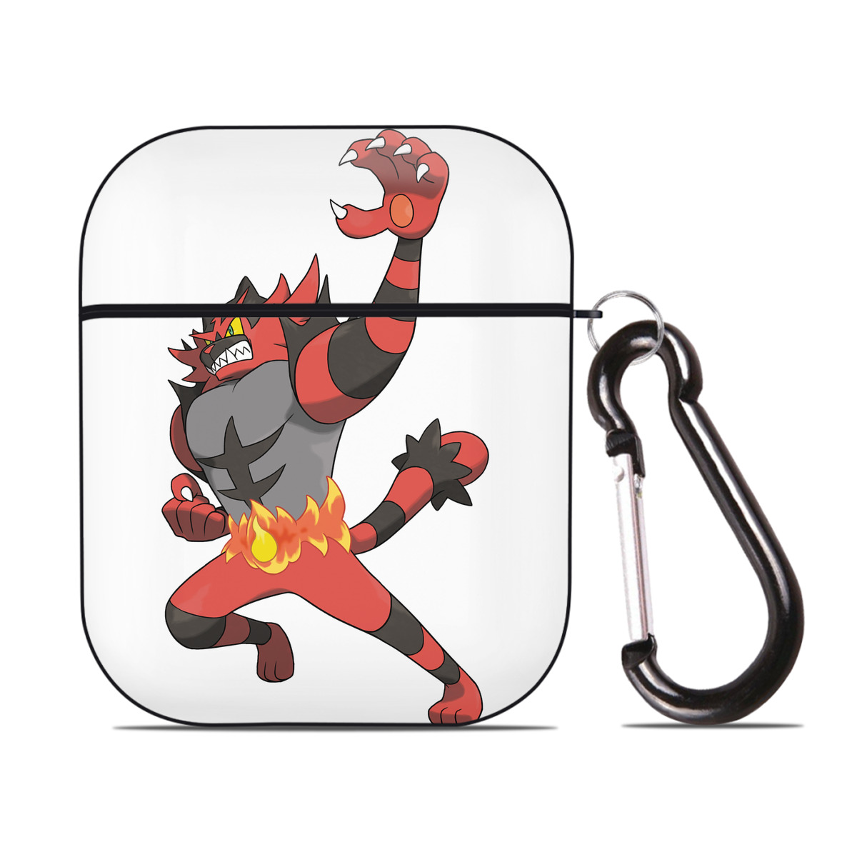 （画像用） ポケットモンスター Pokémon AirPods 第2世代保護ケース ハードシェル ブラック 耐衝撃・防指紋・カラビナ付き