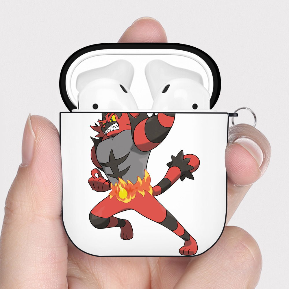 （画像用） ポケットモンスター Pokémon AirPods 第2世代保護ケース ハードシェル ブラック 耐衝撃・防指紋・カラビナ付き