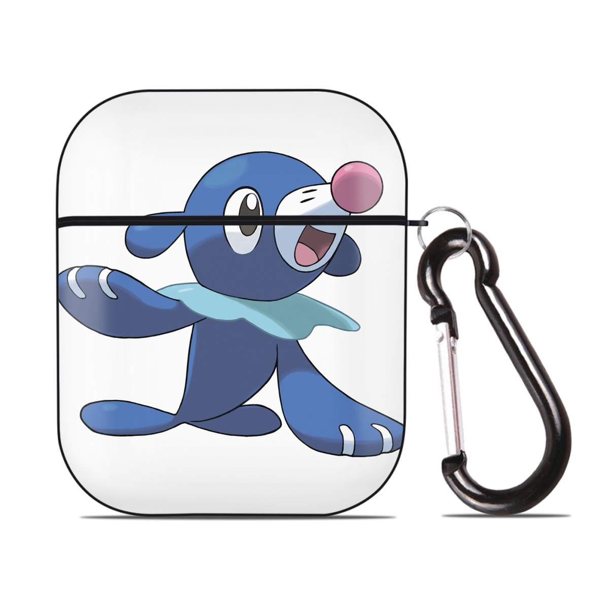 （画像用） ポケットモンスター Pokémon AirPods 第2世代保護ケース ハードシェル ブラック 耐衝撃・防指紋・カラビナ付き