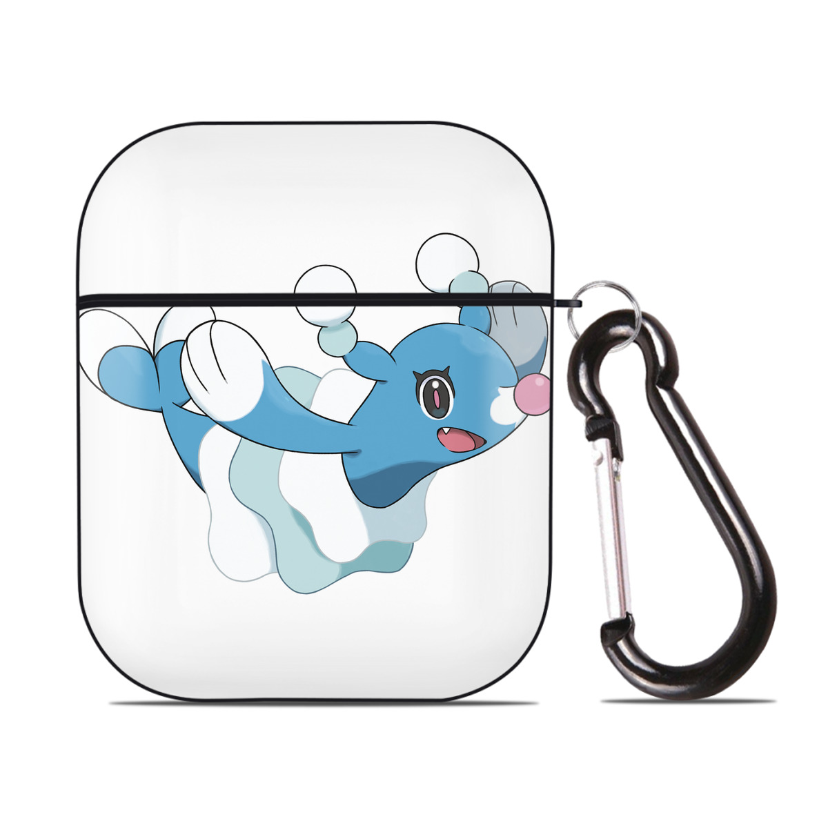（画像用） ポケットモンスター Pokémon AirPods 第2世代保護ケース ハードシェル ブラック 耐衝撃・防指紋・カラビナ付き